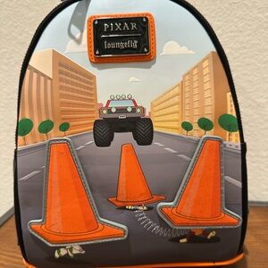 NWT Disney Pixar Cars Cones Loungefly Mini Backpack Orange and Black